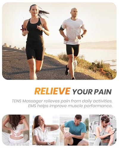 AVCOO 30 Modes TENS EMS Unit Muscle Stimulator for Pain Relief, 12 Pcs Pads